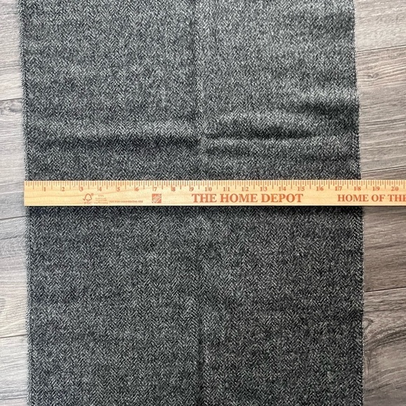 Merino Ireland Wool cashmere Avoca The Mill gray winter fisherman fringe Scarf - Picture 8 of 12